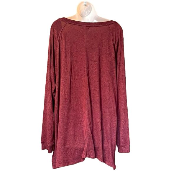 Maurices Haven Cozy Knit V-Neck Burgundy Pullover Top Sz XL Long Sleeves - Picture 5 of 9